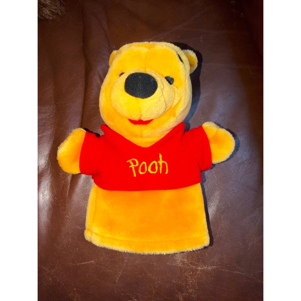 Vintage Disney Winnie the Pooh Plush Hand Puppet‎ Mattel Arcotoys Yellow